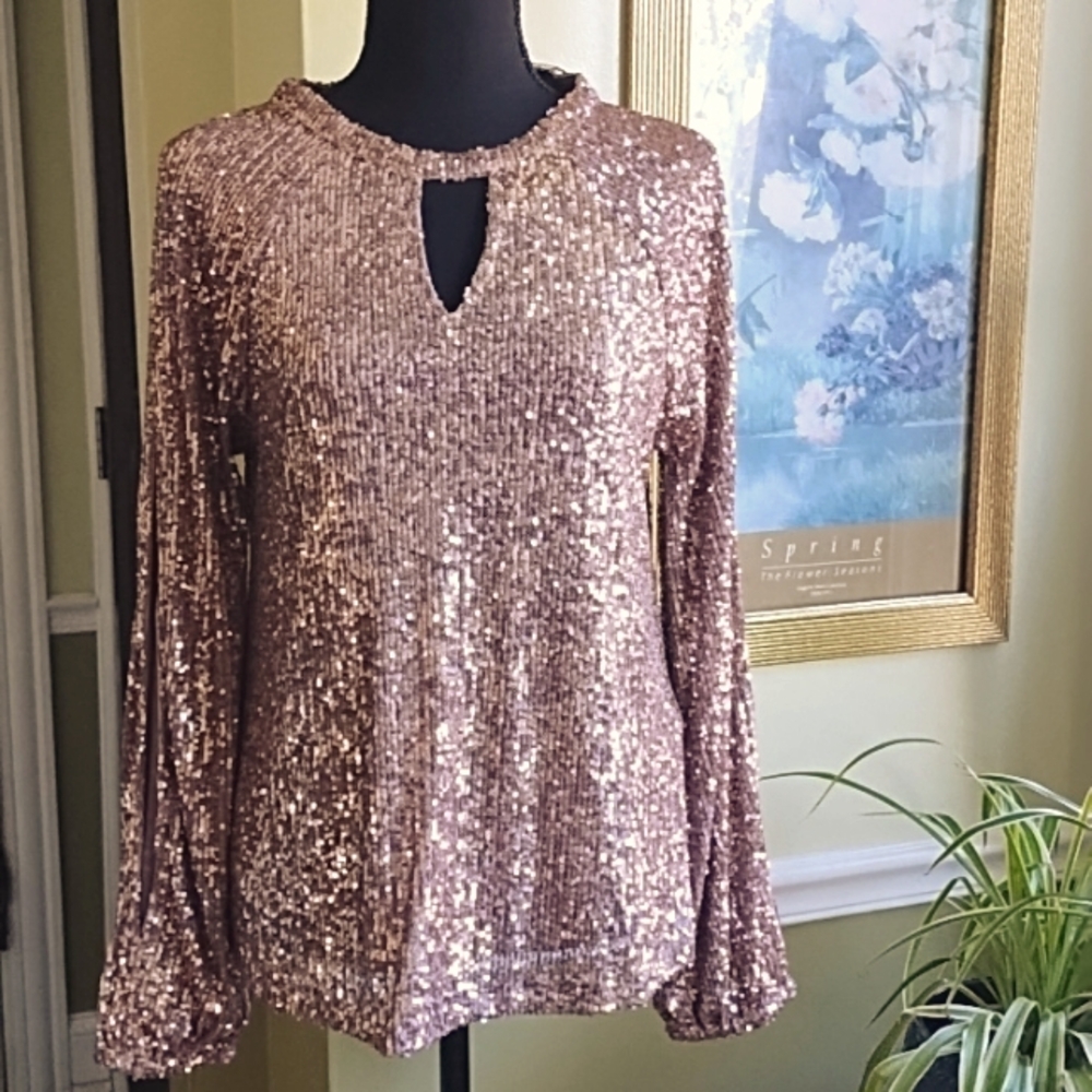 Rose Gold Sequin Top